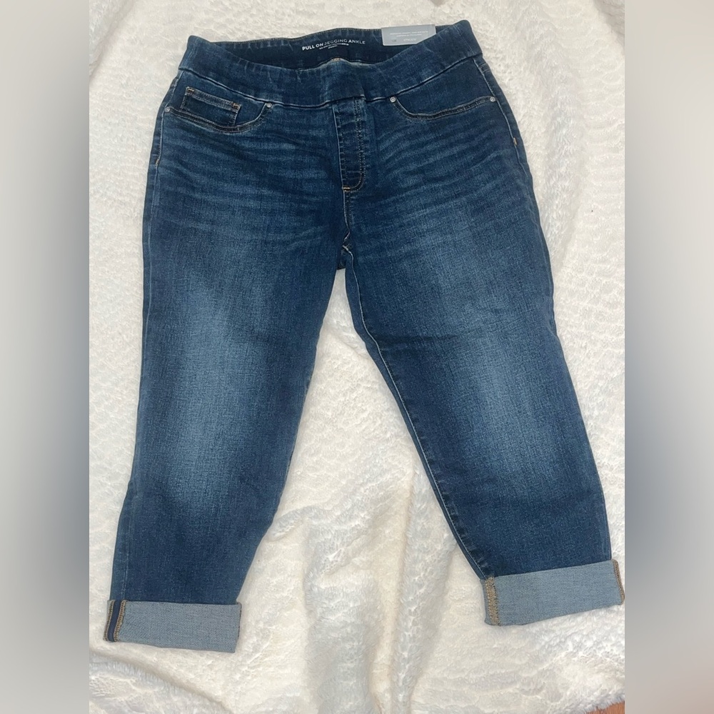 Chicos Pull on jegging, cropped. Chicos size 2p, US 12P.
